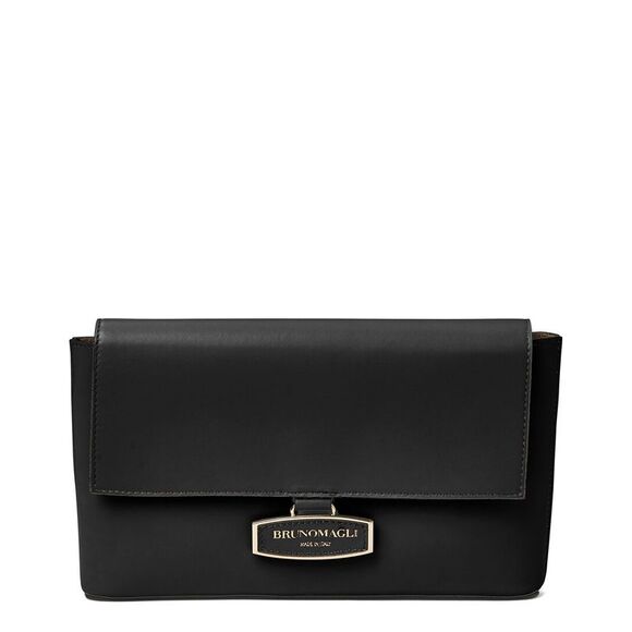 Bruno Magli Stella Leather Clutch Crossbody, Black - Picture 1 of 5